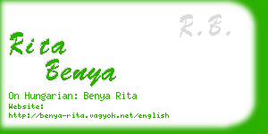 rita benya business card